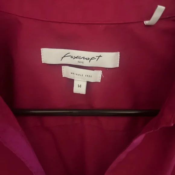 Foxcroft Women's Button Down Shirt - Deep Pink - Picture 2 of 5